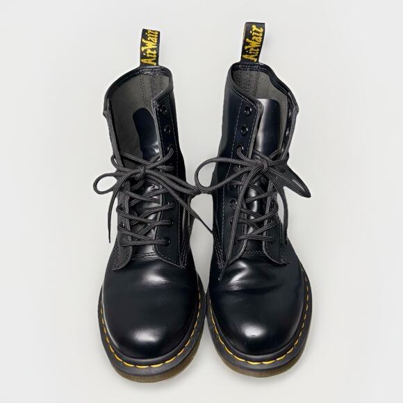 Dr. Martens 11822 Lace Combat Boots Smooth Black Leather 6.5M 7.5W 38.5EU Docs - Picture 2 of 8